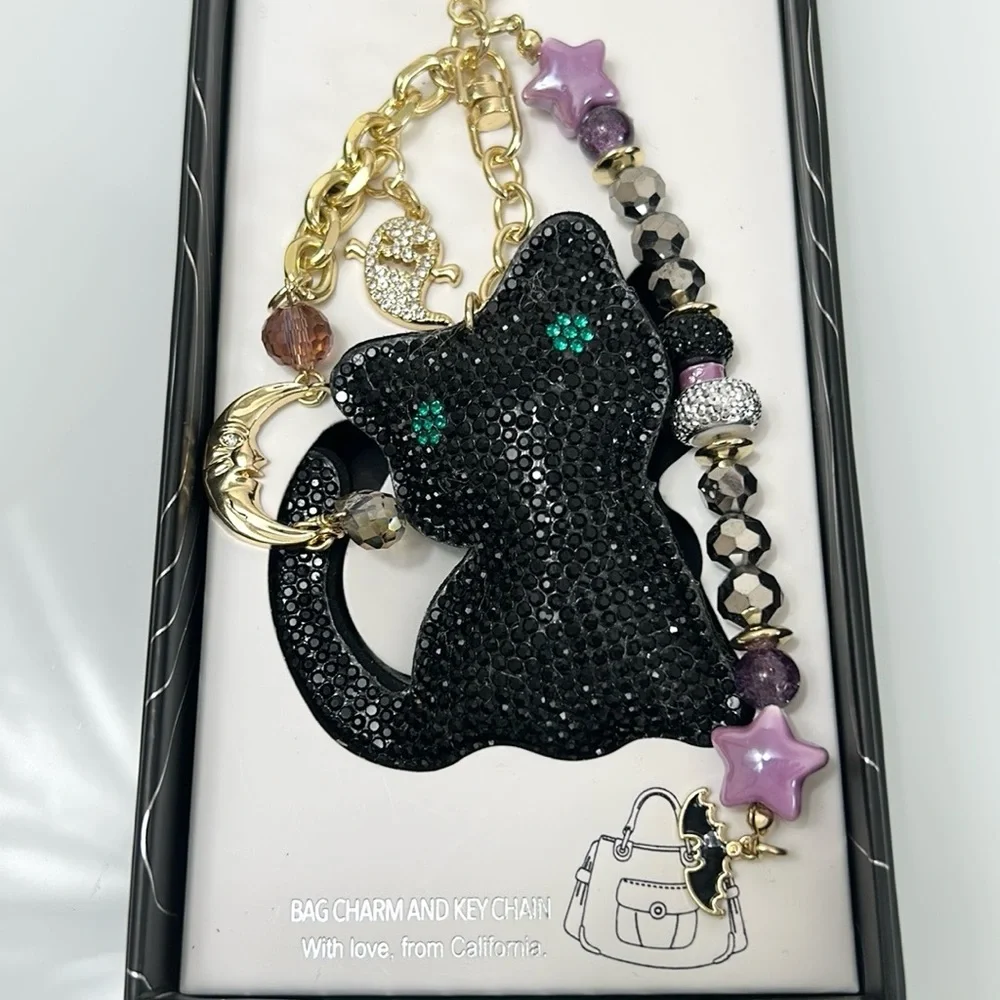 Eye Candy Black Cat Keychain/ Bag Charm New In Box - Picture 7 of 10